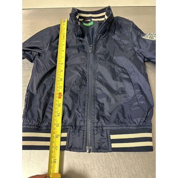 UNITED COLORS OF BENETTON Varsity Bomber Jacket 65 Fly High Navy Blue XS 4/5 - Picture 5 of 7